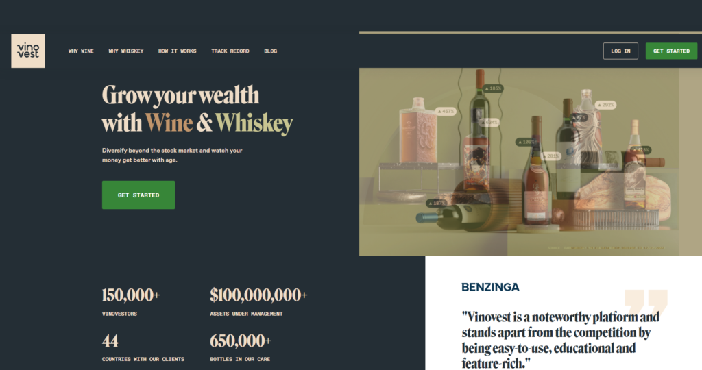 VinoVest Homepage - investing in wine
